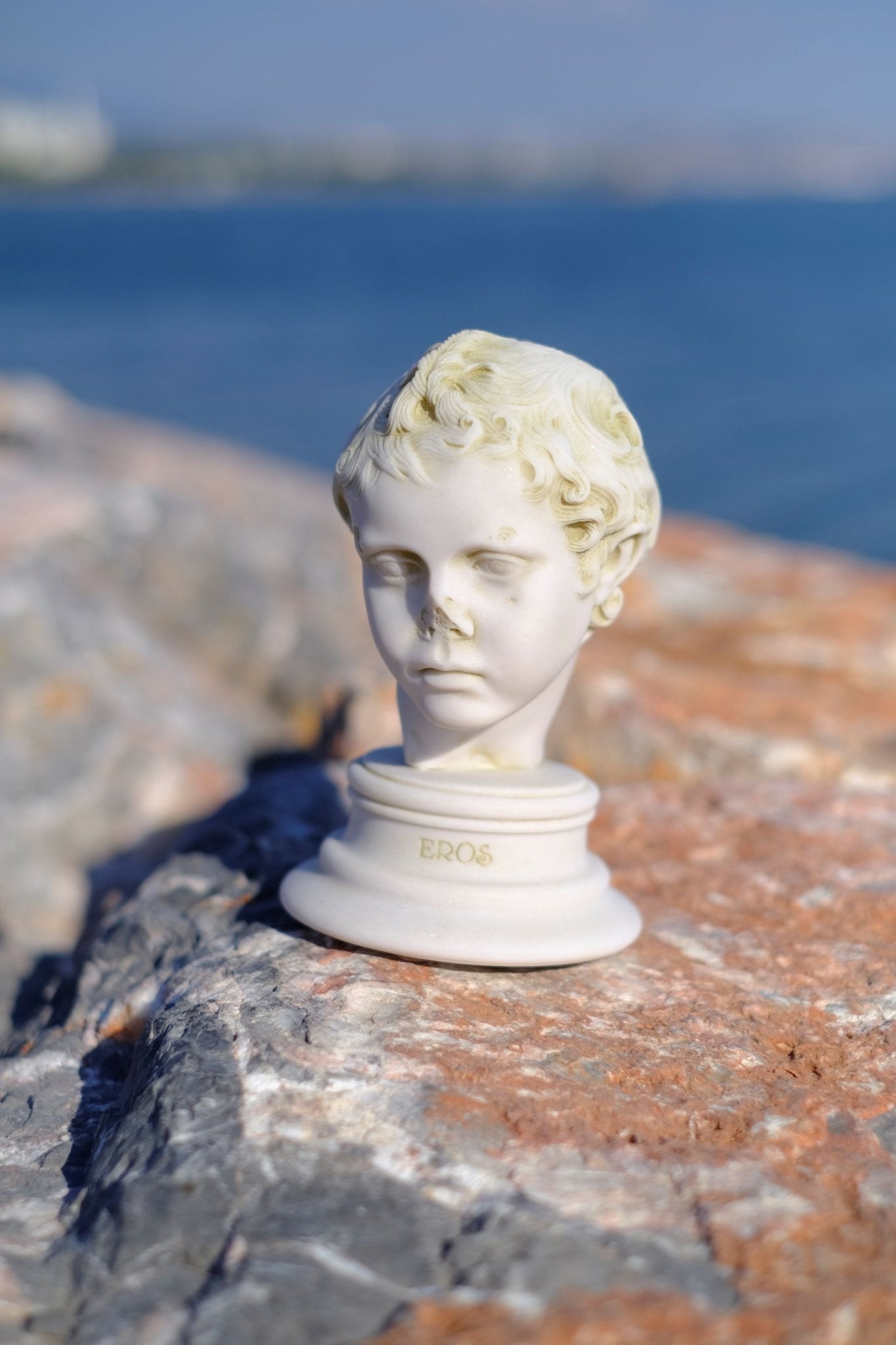 EROS the God of Love, Greek ANCIENT God Marble BUST home deco - Sculpo