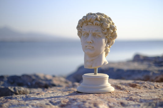 Handcrafted Marble David Bust - Timeless Elegance for Home Decor