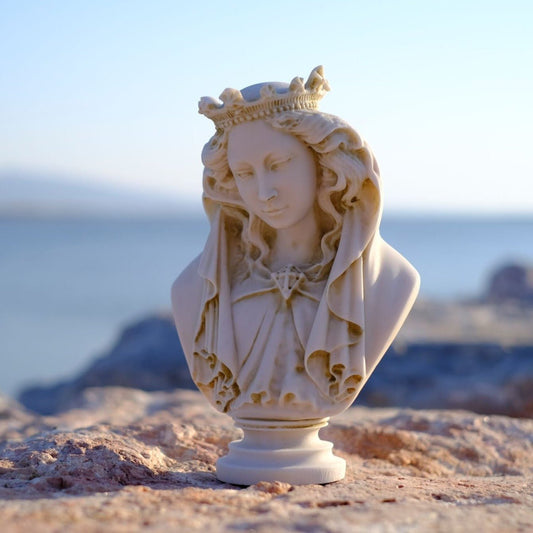 Virgin MARY Marble BUST Mother of God Home Deco ART - Sculpo